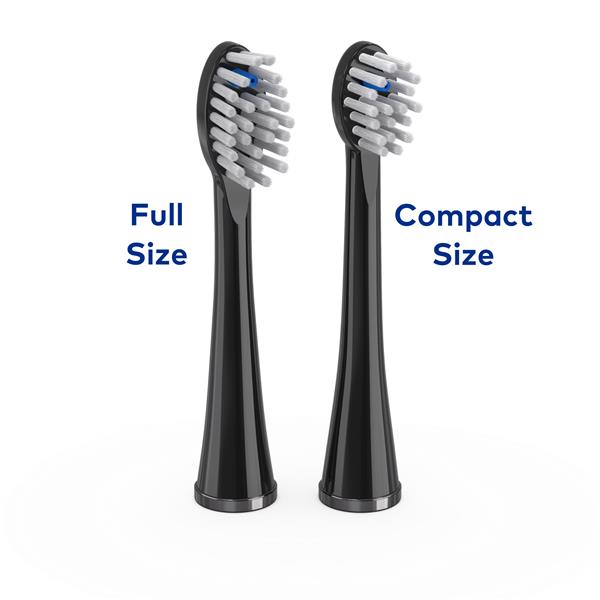 Compare Compact vs. Full Size Sonic-Fusion™ Brush Heads Black