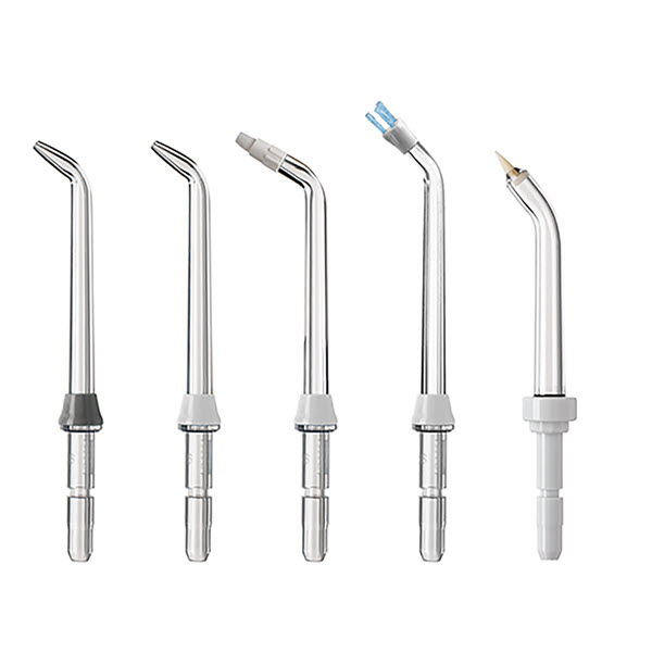 Multiple water flosser tips included with Complete Care  