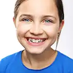 Girl with braces smiling