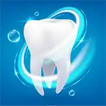 A Waterpikï¿½ water flosser, on a blue background, with the number 7 behind it