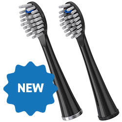 Full Size Black Sonic-Fusion™ Replacement Brush Head, 2 Pack