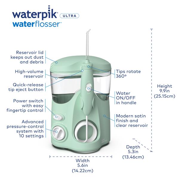 Features & Dimensions Waterpik Ultra Water Flosser WP-118