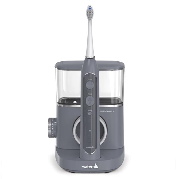 Waterpik Sonic-Fusion 2.0 SF-04 - Modern Gray & Chrome Flossing Toothbrush