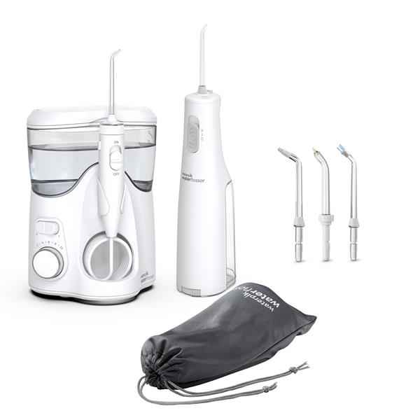 Waterpik WP-150/WF-02 Ultra Plus and Cordles Express Water Flosser Combo - White
