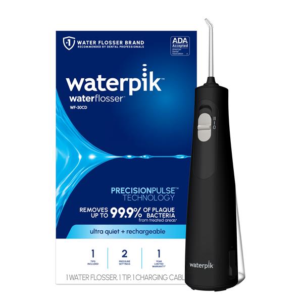 Waterpik™ Black Cordless 1100 Water Flosser WF-30 with Packaging
