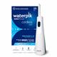 White Cordless 1200 handheld water flosser with retail packaging.