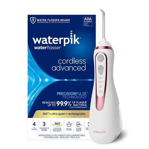 Waterpik™ Rose Gold Cordless Advanced Water Flosser WP-589 with Packaging