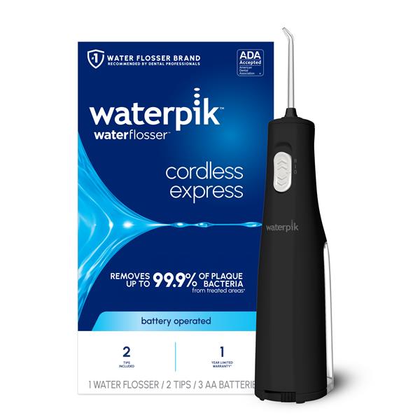 Waterpik™ Black Cordless Express Water Flosser WF-02 with Packaging