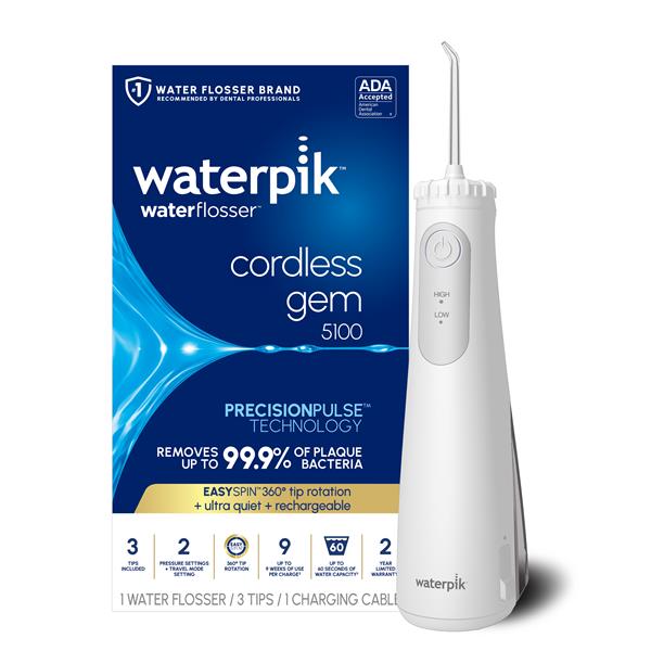 Waterpik™ White Cordless Gem 5100 Water Flosser WF-27 with Packaging