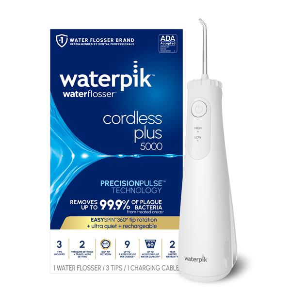 Waterpik™ White Cordless Plus 5000 Water Flosser WF-26 with Packaging