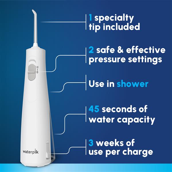 Features & Dimensions - Waterpik Cordless 1100 Water Flosser WF-30 White