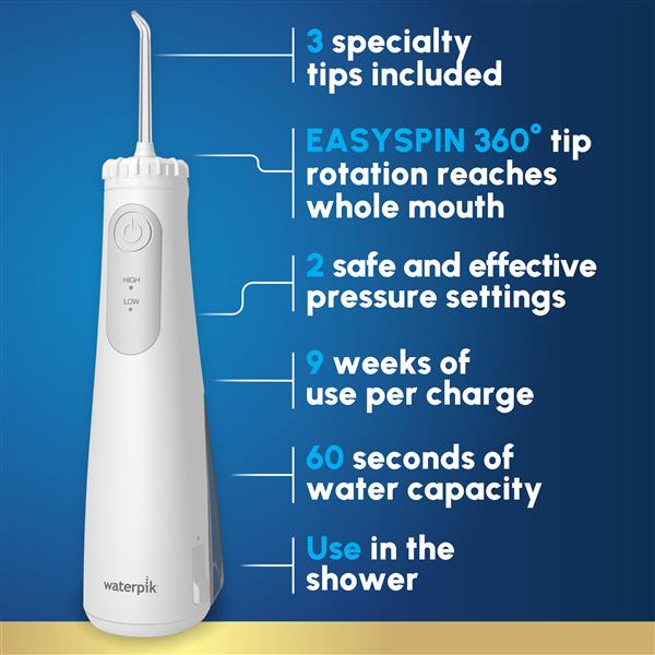 Features - Waterpik Cordless Gem 5100 Water Flosser WF-27 White