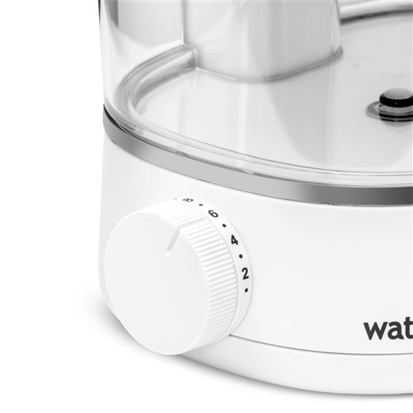Pressure control dial of the white ION countertop water flosser.