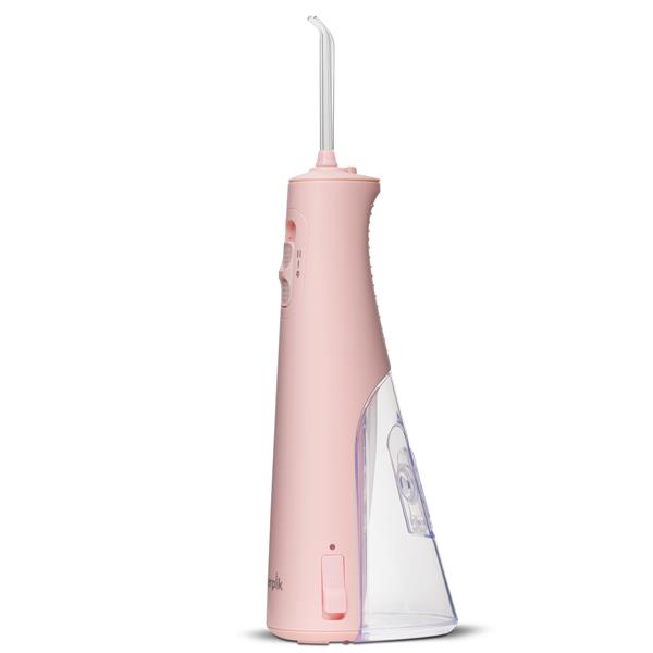 Sideview- WF-20 Pink Cordless 3100 Water Flosser, Handle, & Tip