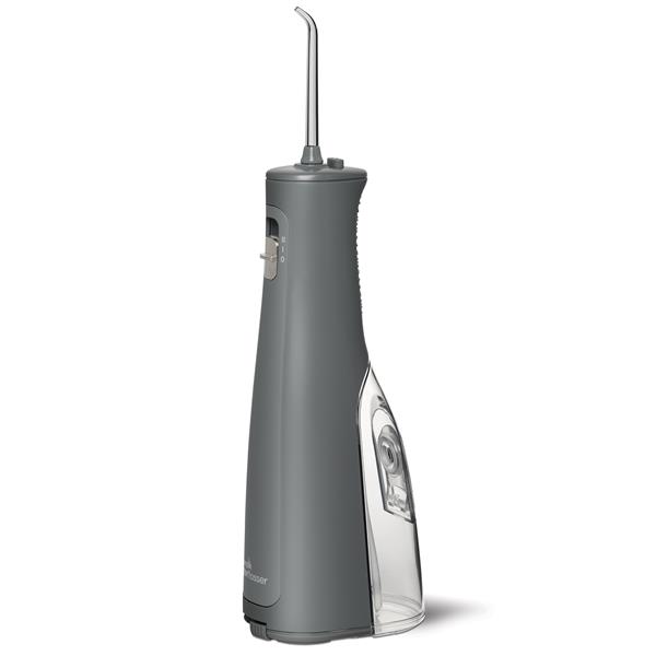 Sideview - WF-03 Gray Cordless Revive Water Flosser, Handle, & Tip