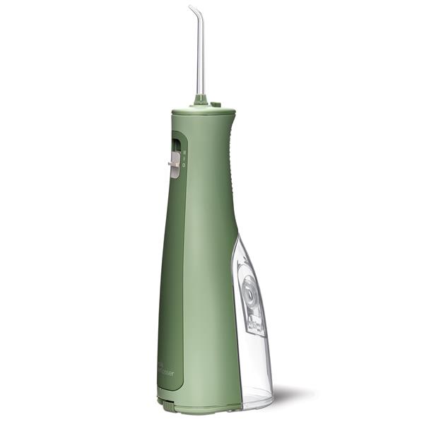 Sideview - WF-03 Green Cordless Revive Water Flosser, Handle, & Tip