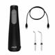 Black Cordless Enhance 3200 handheld water flosser with charging cable, 1 Precision Handheld Cordless tip, and 1 Orthodontic tip.