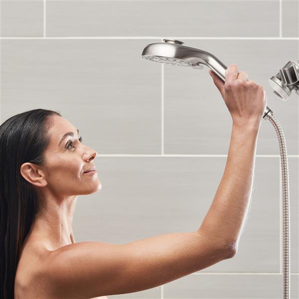 Using the Brushed Nickel QMP-869ME Secure Magnetic Hand Held Shower Head