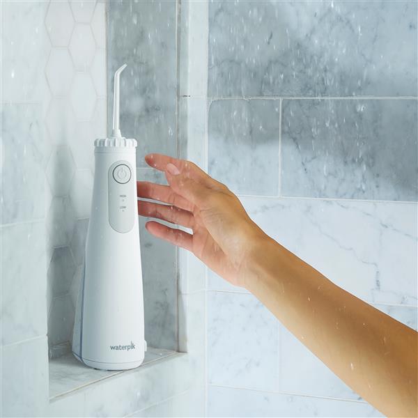 White Cordless Gem 5100 Water Flosser WF-27CD010 in Shower