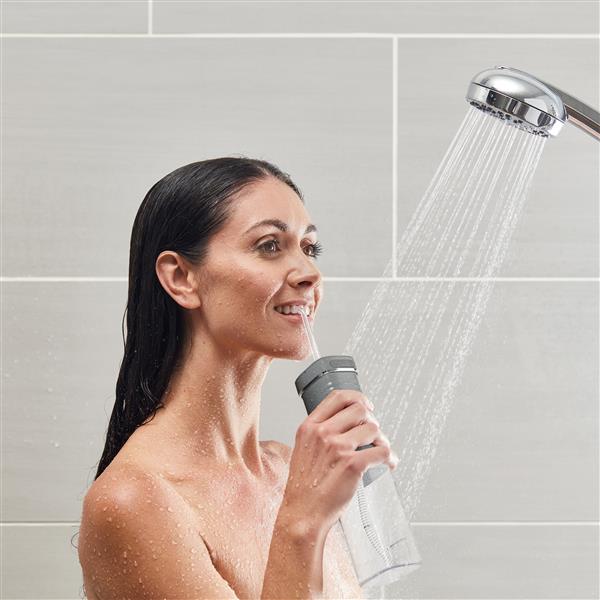 Using the Cordless Slide Professional Water Flosser WF-17 Gray in the Shower