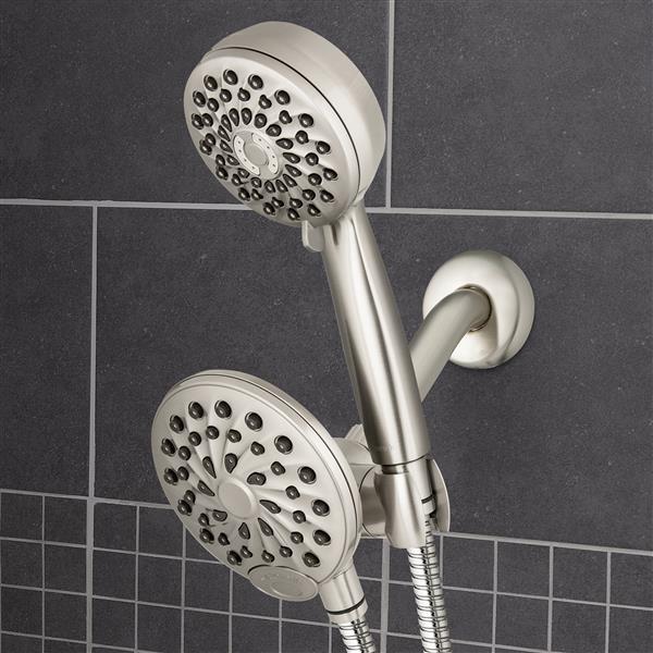 XPB-139E-769ME Brushed Nickel Dual Shower Head System Mounted