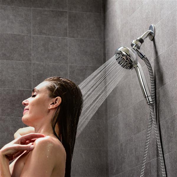 Using the XML-763E adjustable shower head in low position