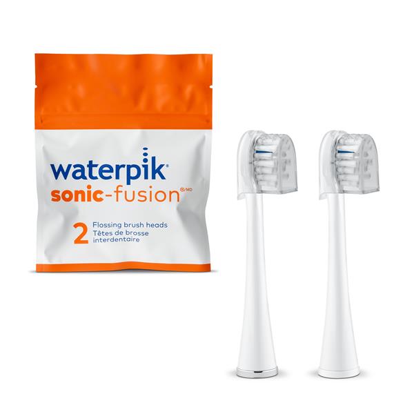 Waterpik™ Sonic-Fusion™ Compact Brush Heads SFFB-2EW With Covers and Easy Open Packaging - White